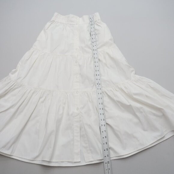Brochu Walker Havana Tiered Boho Midi Skirt White Size XS - Picture 14 of 15